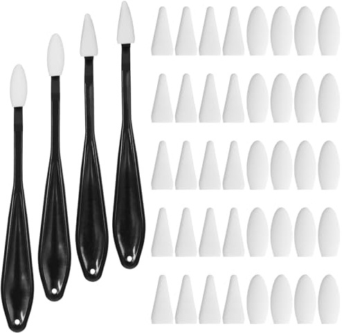 Larrel 4 Stück Schwamm Radierstift, Papierwischer mit 40 Ersatz Schwammköpfen Zeichnung Papierwischer Set Zeichnen Zubehör für Künstler Hochglanz Detail Radierstifte für Kunststudenten und Maler