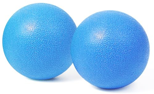 Paquete de 2 bolas de masaje de lacrosse firmes, para tejido profundo, punto de activación y terapia de liberación miofascial, alivia los nudos musculares (azul claro)