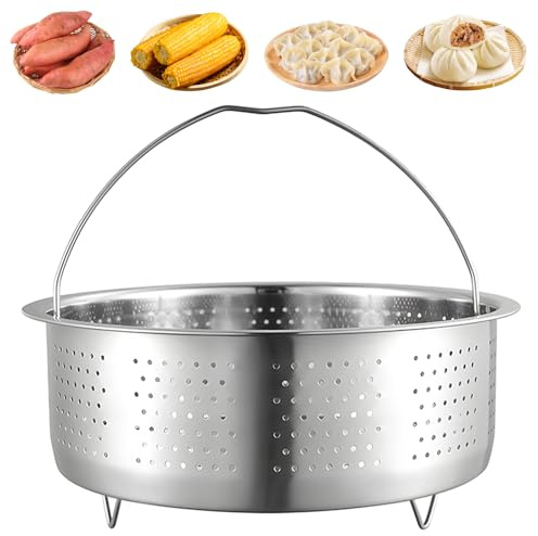 Ortviai Cestello per Cottura A Vapore in Acciaio Inox 304, Inserto A Vapore per Pentola 20 Cm, per Colino per Pentole, Pentole, Pentole, Pentola A Pressione, Stufare Verdure, Frutta, Uova