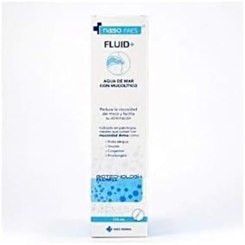 Naso FAES - Fluid+, Spray Nasal con Agua de Mar Hipertónica y Agente Fluidificante, Reduce la Viscosidad del Moco y Facilita su Eliminación - 125 ml