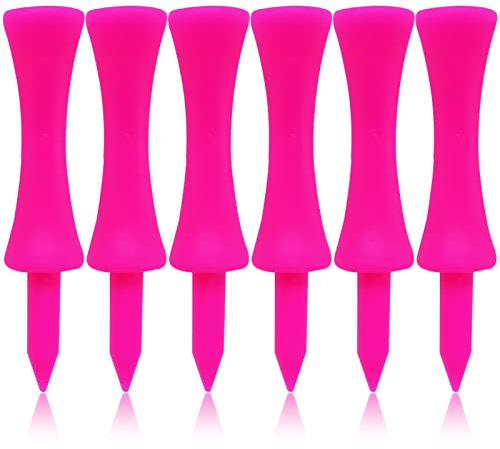 Golf Tees Kunststoff Golftees Tee Set für Driver Wert 60 100 Stück Wiederverwendbar Plastik Kurz Lang Blau Rot Rosa Orange Weiß Multi Farbe 32 39 51 58 70 mm für Golfer (Rosa 58mm, 100 Stück)