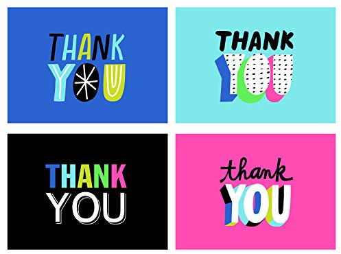 Hallmark Thank You Cards Assortment, Colorful Thanks (48 Cards with Envelopes) for Graduation, Birthday, Bridal Showers and More