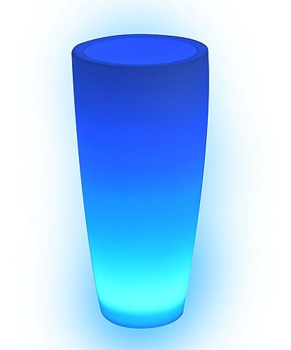 Danieli Lampada Vaso Luminoso da Giardino Cypress a LED, In resina anti-ingiallimento, Luce RGB multicolore con Telecomando, Led IP67, Trasformatore IP20 da 1,1 mt - kg 2,8