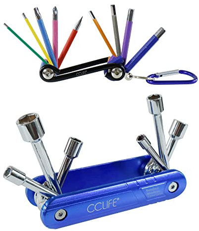 CCLIFE 2tlg Fahrrad Multifunktionswerkzeug Miniwerkzeug Faltbares Reparatur Werkzeug Set