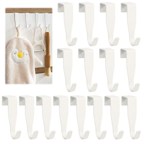 xnnmzhao Türhaken aus Edelstahl, 16 Stück Türhaken Weiß Haken Edelstahl Kleider Haken, Garderobenhaken Außen Haus Türhaken zum Einhängen für Schranktür und Zimmertür