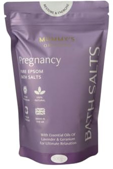 Mummy's Organics Pregnancy Epsom Bath Salts | Soothing Blend with Lavender and Geranium Essential Oil | Pregnancy Essential | Nurturing Self-Care Ritual | Made by Midwives | Eco-Friendly | 500g