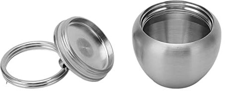 Horoper Edelstahl Pillenbehälter Kleine, Mini Metall Pillendose, Runde Medikamentenbox Schlüsselanhänger, Wasserdichter Versiegelter Pillentank, Apfelform, Kleine Medizinbox.