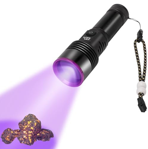 UV Torch, 365nm UV Torch Light, 20W High Power UV Torch Rechargeable, Blacklight Torch with LED Display, 5000mah UV Light for Resin Curing Pet Urine Detection, Golf Ball Finder, Note Checker