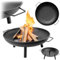 KADAX Brasero de acero de 58 cm, brasero para jardín, balcón y terraza, con patas extraíbles, cesta para fuego (negro)