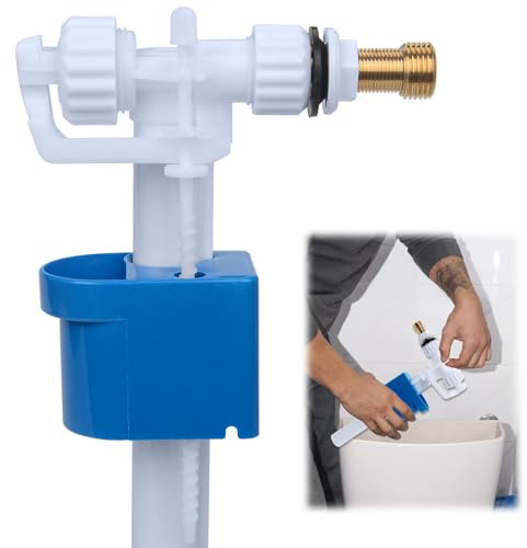 Flotteur Chasse D'eau WC pour Chasse D'eau G3/8 et G1/2, Mecanisme Robinet Chasse D'eau WC Réglable, Raccord D'alimentation Latéral, Quantité d'eau réglable