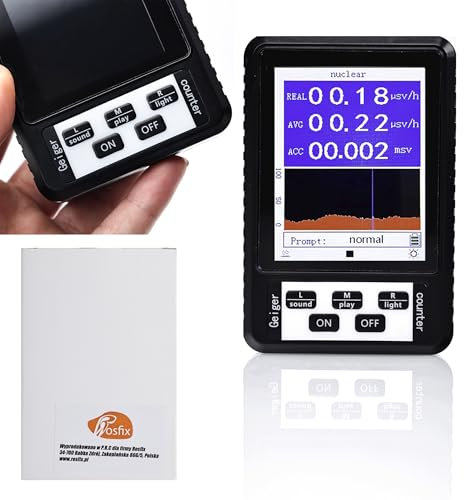 Rosfix Contatore Geiger Digitale XR1 BR-9B – Rileva Radiazioni Alfa, Beta, Gamma | Display LCD, Sensore Alta Precisione, USB | Misuratore Portatile Sicurezza Ambientale