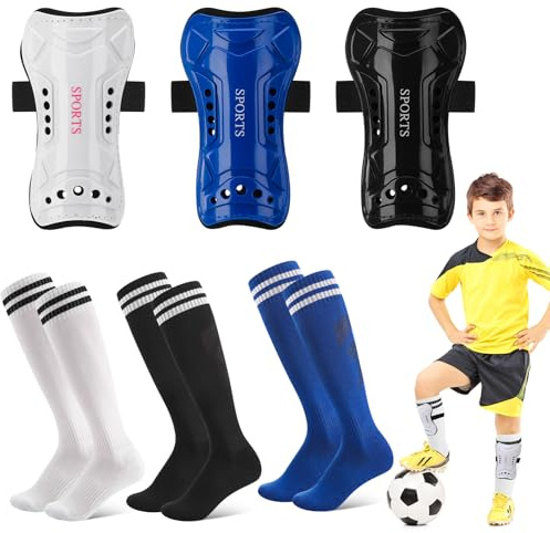 Zuimei 3 Pair Football Shin Pads Boys Girls Shin Guards Kids