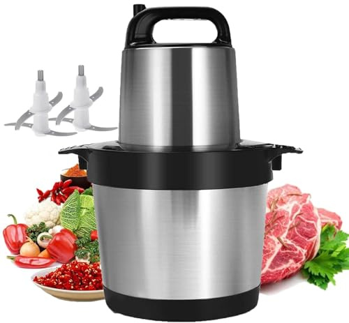 Elektrisk köttkvarn köttmaskin, lågt ljud med halkfri bas, 10 l kapacitet, idealisk för kött, lök, grönsaker och nötter