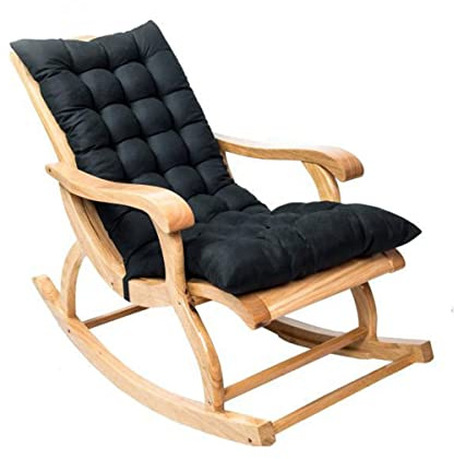 Cómodo cojín plegable para silla reclinable, color negro, para patio, playa y jardín, 120 x 50 cm, perfecto para relajación al aire libre y sillones