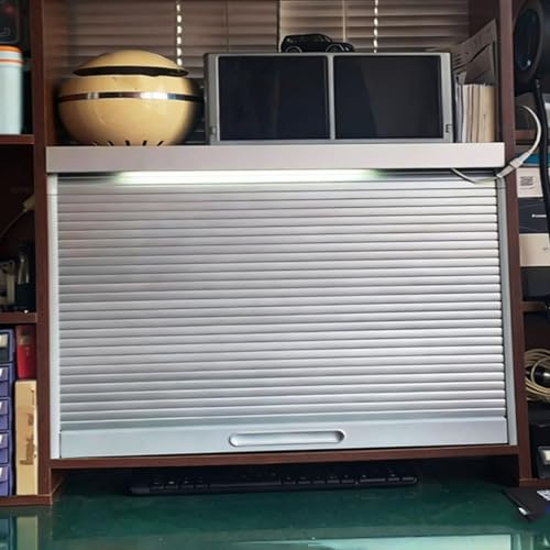 Innovz Roll Up Cabinet Doors Tambour Kit, ABS Slats Roller Shutter Door Customizable Sizes, Kitchen/Appliance Garage/Laundry Room/Small Folding Door(81x61cm(32x24in))