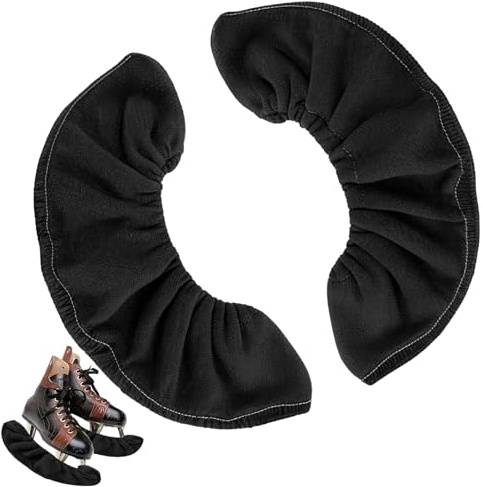 1 Par de Fundas Protectoras para Cuchillas de Patines, Cubiertas Elásticas Antideslizantes para Patinaje Artístico y Hockey sobre Hielo, Accesorio Universal para Mujeres, Hombres y Niños ( Negro)