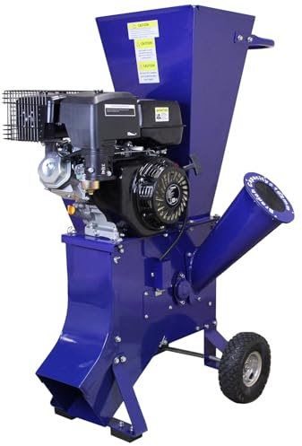 Cippatrice Professionale 15HP - Trituratore Ramaglie Potente 4 Tempi - Velocità Regolabile 3600 giri/min - Capacità di Taglio 102mm - Ruote e Maniglie per Facile Trasporto - DPI e Kit Attrezzi Inclusi