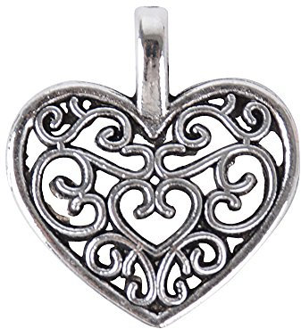 100 Stück Mini Anhänger Herz Anhänger Charms Perlen für Gastgeschenk Hochzeit Geschenkbox Armband Schmuck Herstellung Findings Zubehör DIY Handwerk