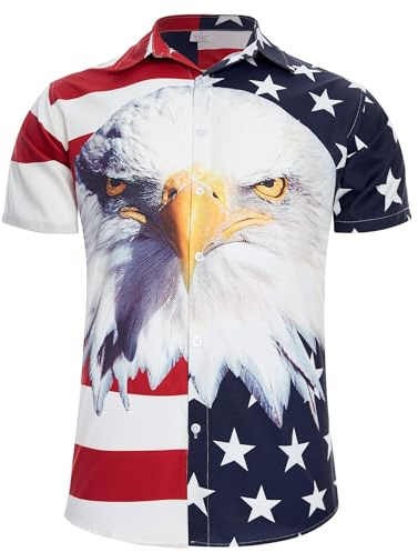 RAISEVERN Mens Hawaiian Shirts Short Sleeve Funny Ugly Casual Shirt, M-XXL