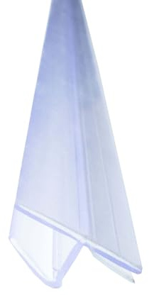 Bagnoxx junta de ducha 2 m, junta de tope 180° para mampara, vidrio 6 mm, perfil de PVC transparente con labio, burlete para 2 puertas de cristal, sellado de ducha