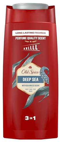 Old Spice Deep Sea Shower Gel & Shampoo For Men 675 ml, 3-in-1 Body-Hair-Face Wash, Long-lasting Fresh