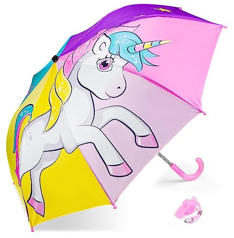 EAONE Kids Umbrella, Windproof Auto Open Stick Umbrellas for Rain Toddler Girls Boys Gifts