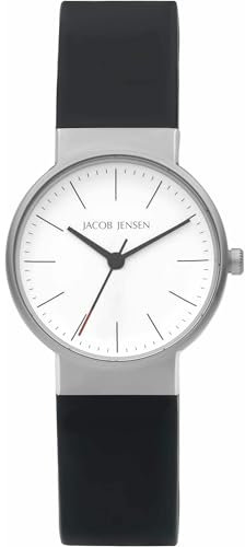 Jacob Jensen Damenuhr Titan Quarz Schwarz/Rot 193