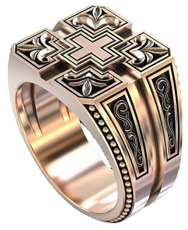 Personalidad de la Moda Estampado Cruzado Anillo de tungsteno Cristianos Punk Anillo de Regalo
