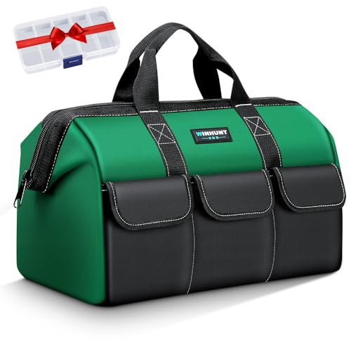 WINHUNT Werkzeugtasche 44×25×29cm, aus 1680D Polyester,mit 6 Multi-Taschen, Grün (17 zoll)
