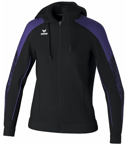 Erima Giacca da allenamento EVO STAR con cappuccio (1032438) Donna, nero/ultra violet, 34