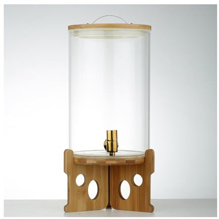 Dispensador De Bebidas De Vidrio,Garrafa Con Grifo,Dispensador De Jugo,Adecuado Para Potable Al Aire Libre, Leche, Fiestas En La Piscina Y Eventos Sociale,Gold faucet,7.5l