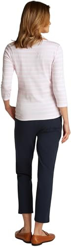 Tommy Hilfiger Damen Langarmshirt Slim U-Boot-Ausschnitt, Mehrfarbig (Light Pink/Ecru STP), S