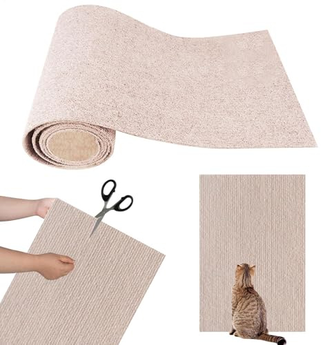 Naturlig klösmatta för katter i sisal, kattklösmatta, möbelskydd, kattklösmatta, horisontell klösmatta för katter, klösmatta, möbelskydd, kattklösmatta, självhäftande klösmatta för katter