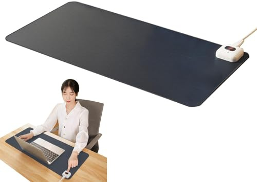 Coussin Chauffant de Bureau | Sous-main chauffant | Tapis de Bureau Chaud Électrique à Température RÉGLABLE | Bloc d'écriture de bureau, 3 heures d'arrêt automatique, tampon pour le bureau