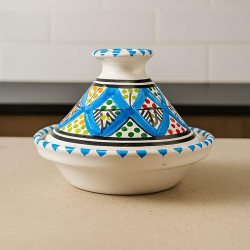 Mini Tajine Ethnique Porte Épices en Céramique Terre cuite Tunisienne - Élégance Artisanale pour la Cuisine Diam. 13 Cm 1507251401 Maroc Tunisie Ethnique du Monde