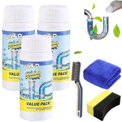 Nettoyeur d'évier et de canalisations Wild S-ink et D-Rain Cleaner, puissant nettoyant moussant pour évier et Dr-ain, déboucheur de pluie pour salle de bain, cuisine, salle de bain, toilettes, douche