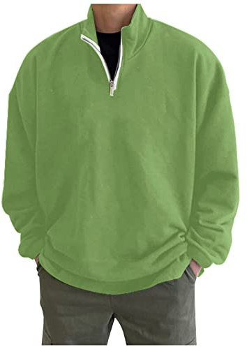 Sweatjacka utan huva med ståkrage huvtröja herr, lätt tröja | Sweatshirt jacka herr oversized, ventilerande enkel långärmad skjorta mjuk långärmad bekväm fritidsskjorta slip-skjorta