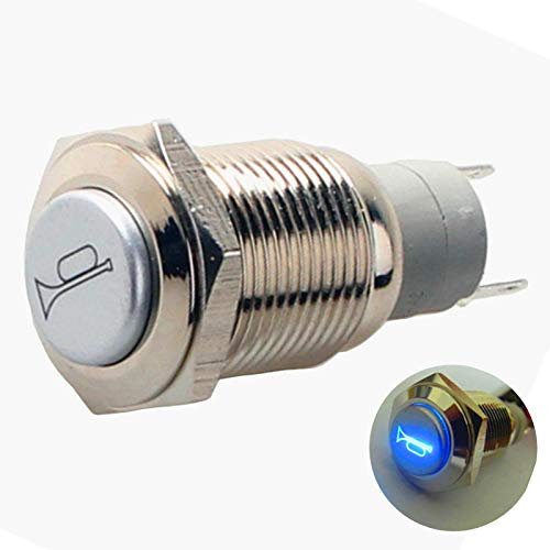 YIYIDA Horn Button Bocina de aire 12-150 Botón del automóvil Interruptor de botón de la bocina momentáneo 12V a prueba de agua Botón Interruptor de palanca de metal