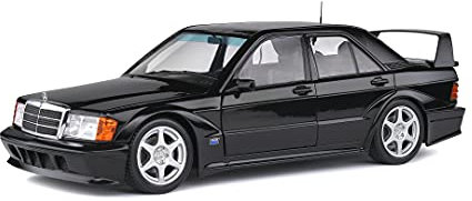Solido Modell Mercedes-Benz 190E Evo 2 (schwarz) - detailgetreues Modellauto aus DieCast-Metall mit Freilauf, Lenkung und beweglichen Türen, Sammler-Auto ab 14 Jahren, Maßstab 1:18