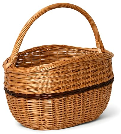 Pilkorg, shoppingkorg, frukt- eller grönsakskorg, svampkorg, picknickkorg 41 x 27/H 25/40 cm