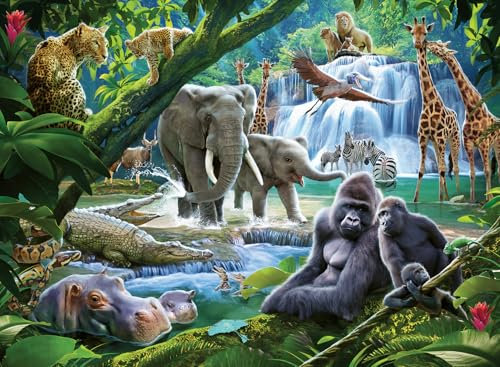 Ravensburger Jungle Families 100 Piece Jigsaw Puzzle for Kids Age 6 Years and Up - Extra Large Piece