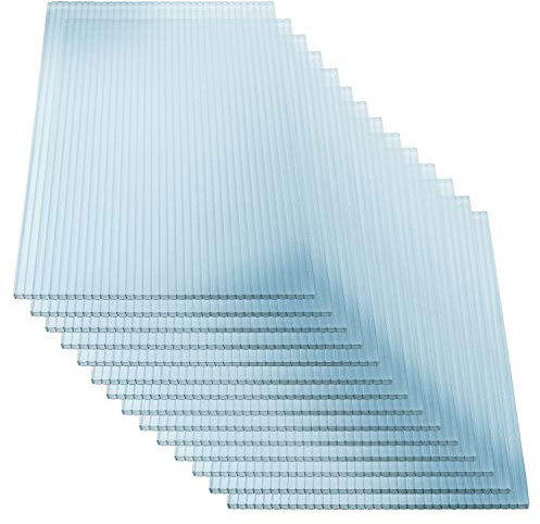 KAISER PLASTIC® plaque polycarbonate 4mm | 605 x 1210 mm - lot de 14 plaques | polycarbonate transparent | résistant aux UV | plaque polycarbonate pour serre jardin