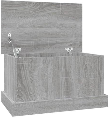 vidaXL Baúl almacenaje Madera contrachapada Gris Sonoma 50x30x28 cm