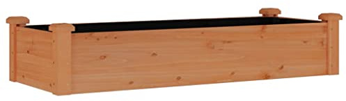 vidaXL Odlingslåda med foder brun 120x45x25 cm massivt granträ