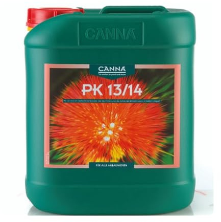 GROWMANIA Fertilizante PK 13-14 de Canna 5 L | Abono para Cultivos y Plantas Etapa de Floración Avanzada | Cogollos de Gran Tamaño