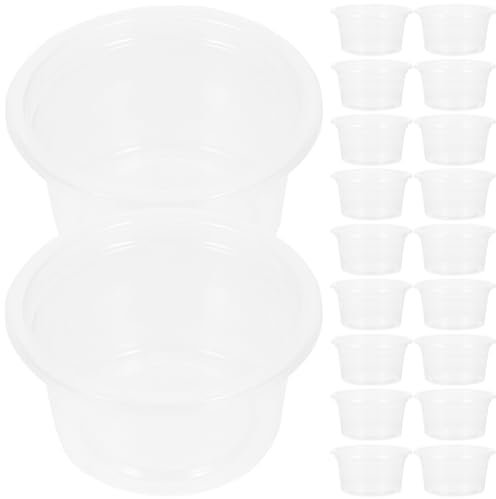 DRESSOOS 20Stücke Kompakte Reptilien Schalen Transparente Futter und Wasserschalen für Reptilien Praktische Reptilien Näpfe für Gecko Eidechsen und Andere Haustiere