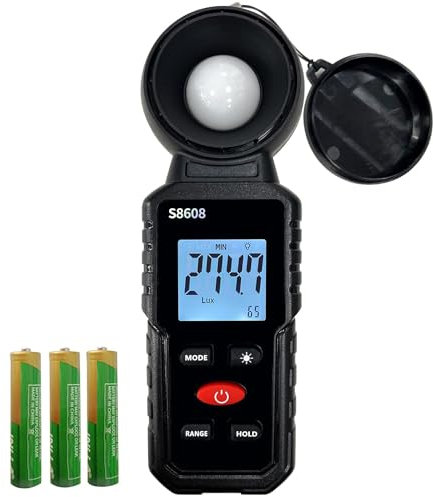 Digital Illuminance Meter Light Meter,Range up to 200,000Lux Meter/18,500FC,Luxmeter for Photography Grow Plants Led Photometer Lighting Intensity Brightness Measurement