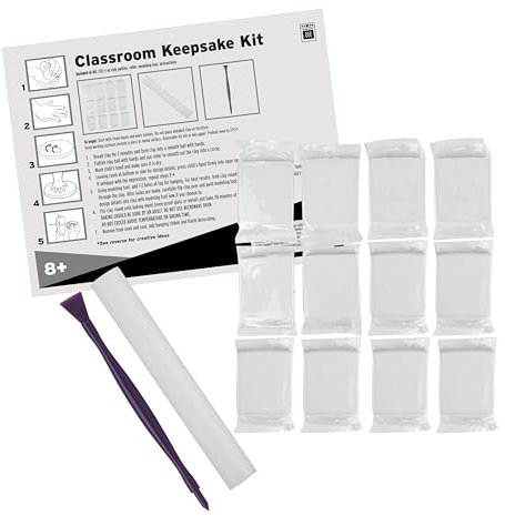 Sculpey Keepsake Polymer Oven-Bake Clay DIY Personalized Handprint Classroom Kit, Comes with Polymer Oven Bake Clay and Tools, Non-Toxic
