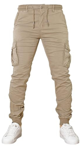 Toocool Pantalons pour Hommes, Pantalon Cargo en Coton pour Hommes, Pantalon avec Poches Latérales, Pantalons de Travail G6538