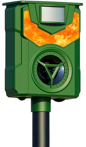 Baoduu Marderschreck Katzenschreck für Garten Ultraschall, 2024 Upgrade Solar Tierabwehr mit Flammensensor-Licht & Bewegungsmelder, Katzenabwehr Marderabwehr 13.5-45kHz Gegen Katzen, Hunde, Marder